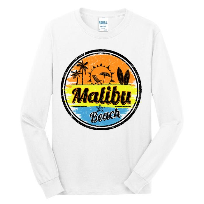 Malibu Beach Retro Circle Tall Long Sleeve T-Shirt