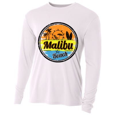 Malibu Beach Retro Circle Cooling Performance Long Sleeve Crew