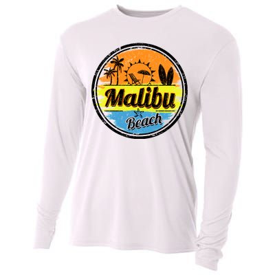 Malibu Beach Retro Circle Cooling Performance Long Sleeve Crew