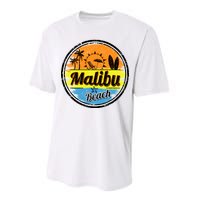 Malibu Beach Retro Circle Performance Sprint T-Shirt