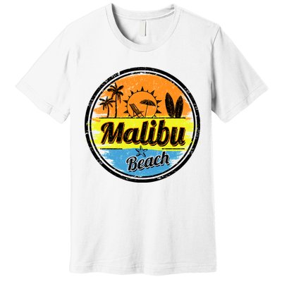 Malibu Beach Retro Circle Premium T-Shirt