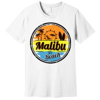 Malibu Beach Retro Circle Premium T-Shirt