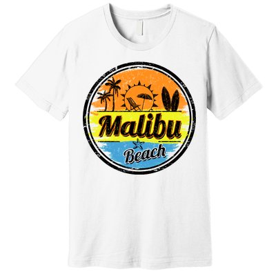 Malibu Beach Retro Circle Premium T-Shirt