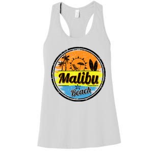 Malibu Beach Retro Circle Women's Racerback Tank