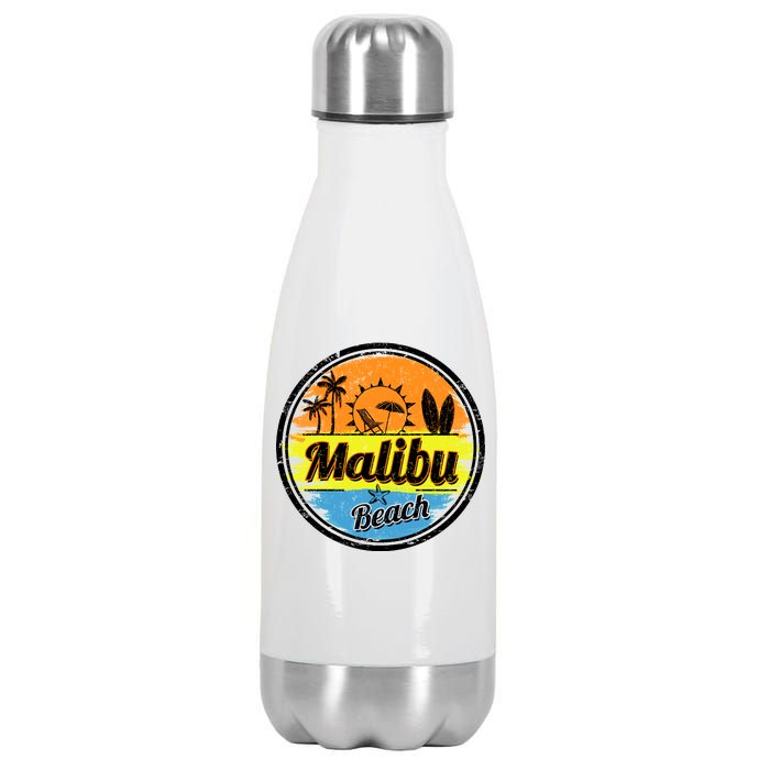 Malibu Beach Retro Circle Stainless Steel Insulated Water Bottle