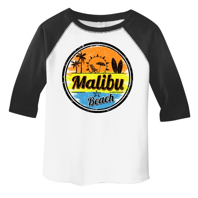 Malibu Beach Retro Circle Toddler Fine Jersey T-Shirt
