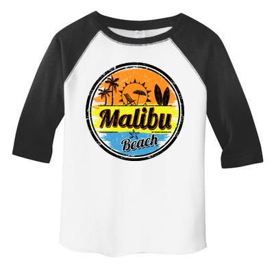 Malibu Beach Retro Circle Toddler Fine Jersey T-Shirt