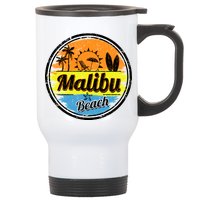 Malibu Beach Retro Circle Stainless Steel Travel Mug