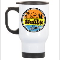 Malibu Beach Retro Circle Stainless Steel Travel Mug