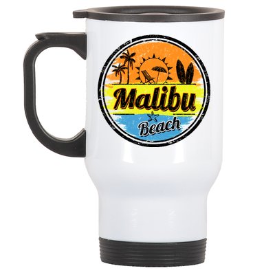 Malibu Beach Retro Circle Stainless Steel Travel Mug