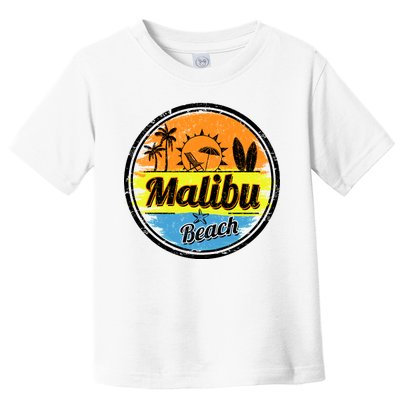 Malibu Beach Retro Circle Toddler T-Shirt