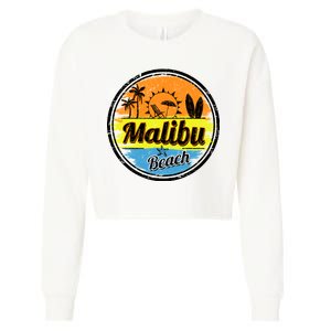 Malibu Beach Retro Circle Cropped Pullover Crew