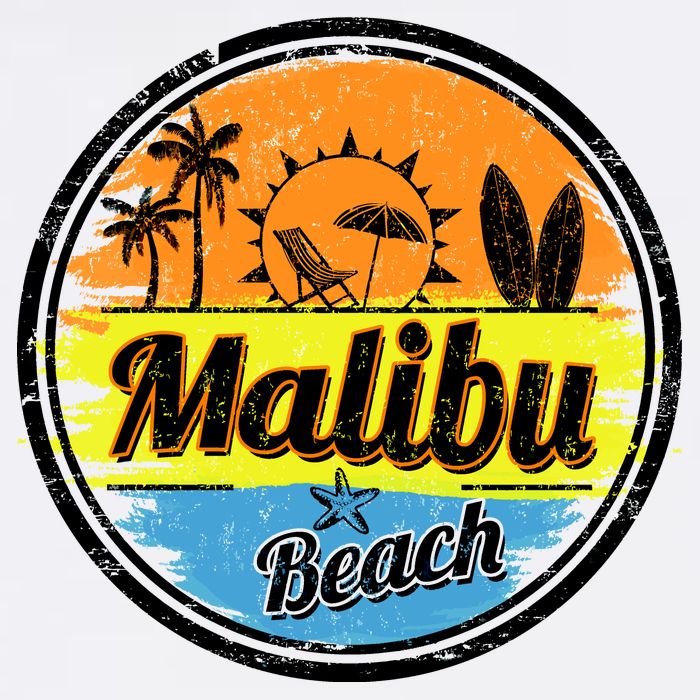 Malibu Beach Retro Circle Ladies Long Sleeve Shirt