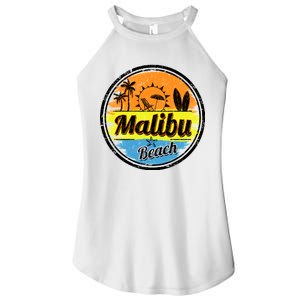 Malibu Beach Retro Circle Women's Perfect Tri Rocker Tank