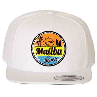 Malibu Beach Retro Circle Wool Snapback Cap