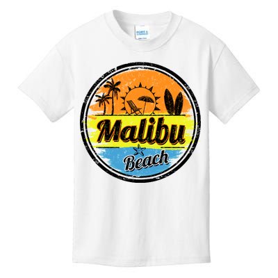 Malibu Beach Retro Circle Kids T-Shirt