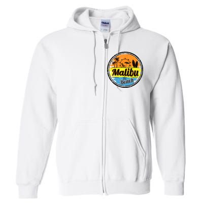 Malibu Beach Retro Circle Full Zip Hoodie