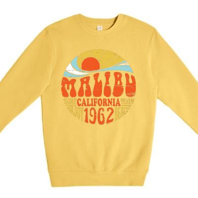 Malibu California Retro Distressed Premium Crewneck Sweatshirt