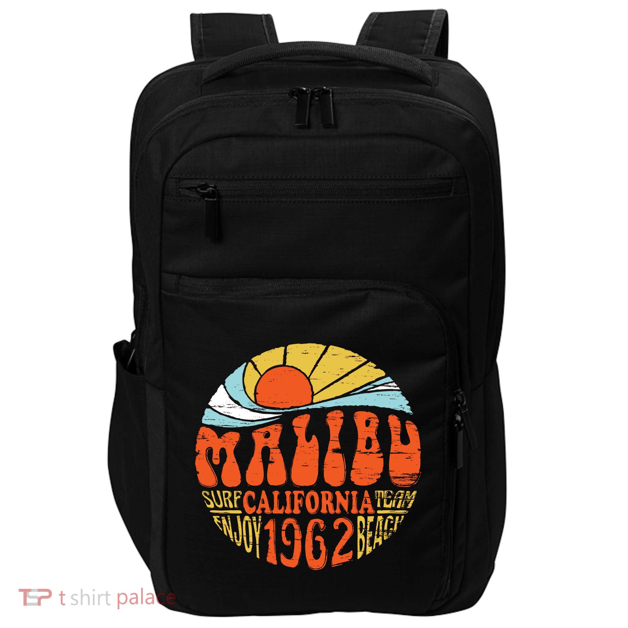 Malibu California Retro Distressed Impact Tech Backpack
