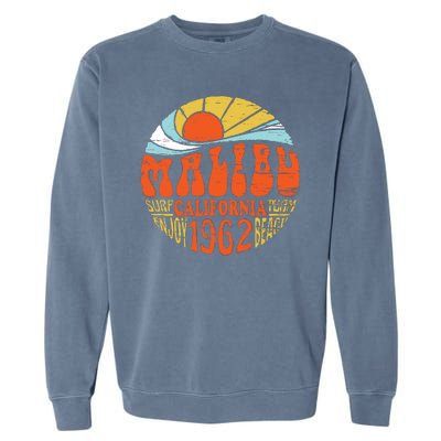 Malibu California Retro Distressed Garment-Dyed Sweatshirt