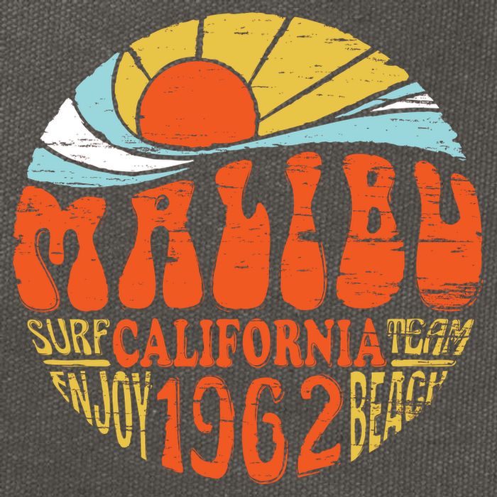 Malibu California Retro Distressed Cotton Canvas Backpack