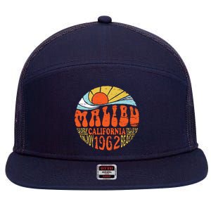 Malibu California Retro Distressed 7 Panel Mesh Trucker Snapback Hat