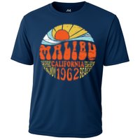 Malibu California Retro Distressed Cooling Performance Crew T-Shirt