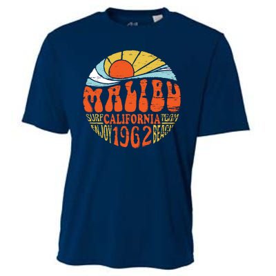 Malibu California Retro Distressed Cooling Performance Crew T-Shirt