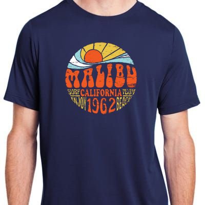 Malibu California Retro Distressed Adult ChromaSoft Performance T-Shirt