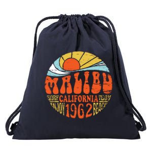 Malibu California Retro Distressed Drawstring Bag