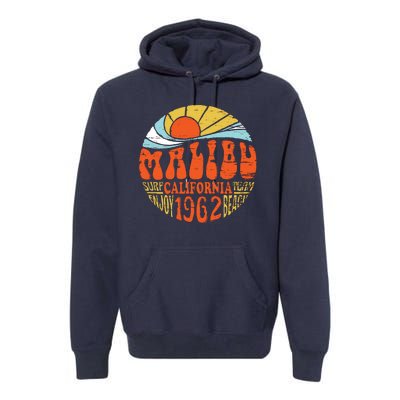 Malibu California Retro Distressed Premium Hoodie