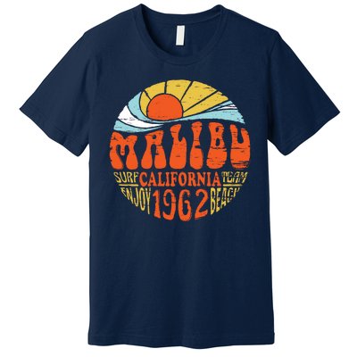 Malibu California Retro Distressed Premium T-Shirt