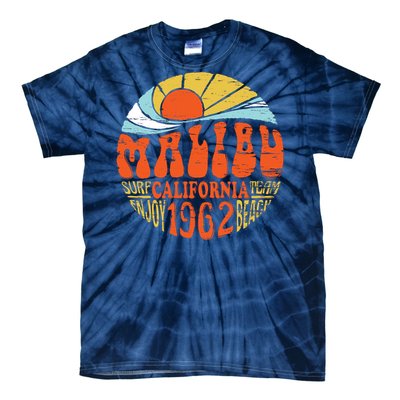 Malibu California Retro Distressed Tie-Dye T-Shirt