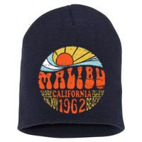 Malibu California Retro Distressed Short Acrylic Beanie