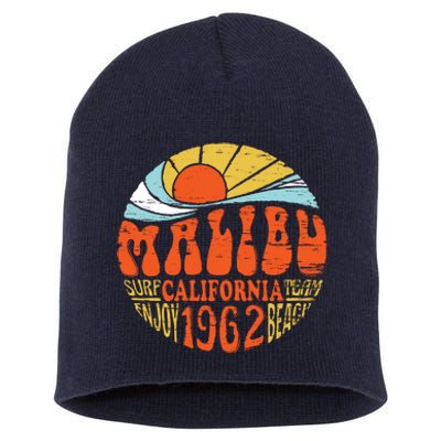 Malibu California Retro Distressed Short Acrylic Beanie