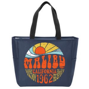 Malibu California Retro Distressed Zip Tote Bag