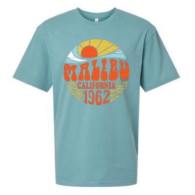 Malibu California Retro Distressed Sueded Cloud Jersey T-Shirt