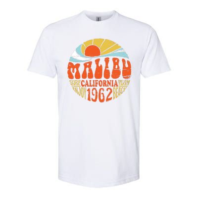 Malibu California Retro Distressed Softstyle CVC T-Shirt