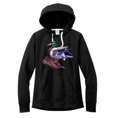 Mallard Green Head Duck Women's Fleece Hoodie