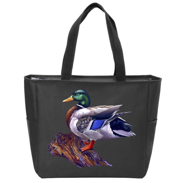 Mallard Green Head Duck Zip Tote Bag