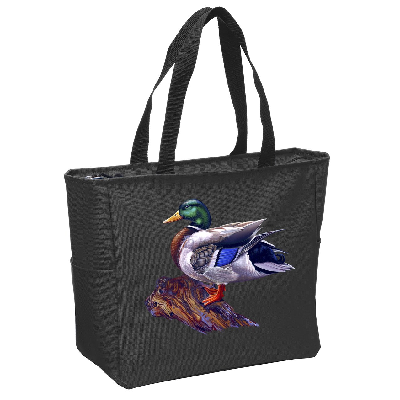 Mallard Green Head Duck Zip Tote Bag