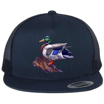 Mallard Green Head Duck Flat Bill Trucker Hat