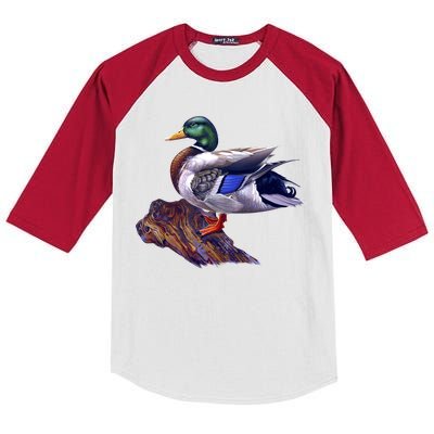 Mallard Green Head Duck Kids Colorblock Raglan Jersey