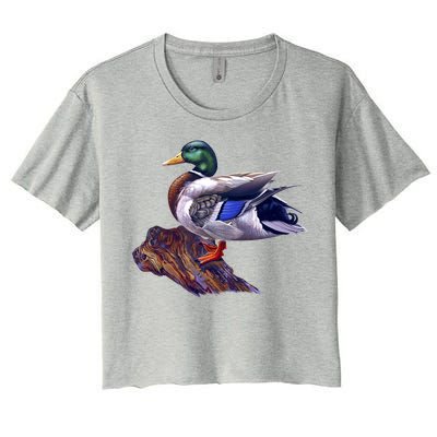 Mallard Green Head Duck Women's Crop Top Tee