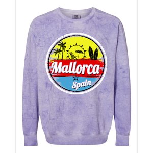 Mallorca Spain Retro Circle Colorblast Crewneck Sweatshirt