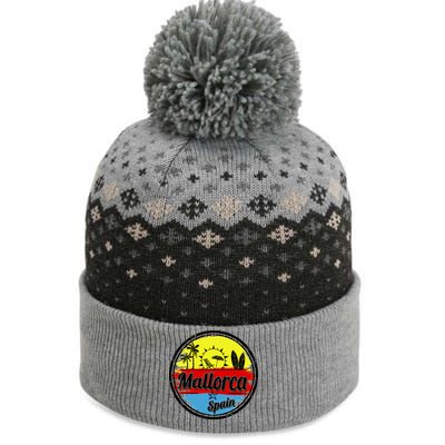 Mallorca Spain Retro Circle The Baniff Cuffed Pom Beanie