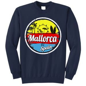 Mallorca Spain Retro Circle Tall Sweatshirt