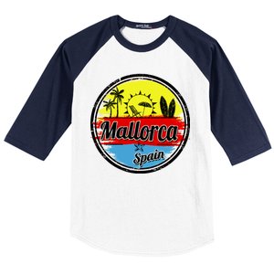 Mallorca Spain Retro Circle Baseball Sleeve Shirt