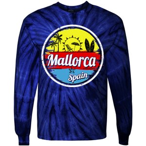 Mallorca Spain Retro Circle Tie-Dye Long Sleeve Shirt