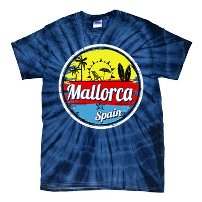 Mallorca Spain Retro Circle Tie-Dye T-Shirt